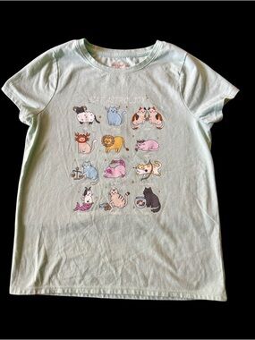 Cat & Jack Mint Green Girls cat astrology T-shirt